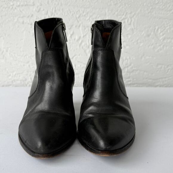 Frye Black Leather Ankle Boots – Women’s 7M, Side Zip, Block Heel - Picture 2 of 9